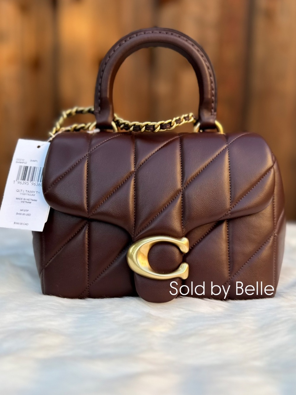 NWT Coach Tabby Top Handle Bag With Quilting Maple
